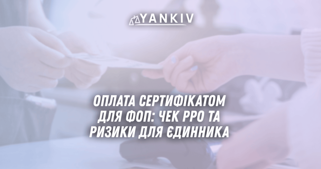 Оплата сертифікатом для ФОП 2025: чек РРО та ризики для єдинника 1 Oplata sertyfikatom dlya FOP 2025 chek RRO ta ryzyky dlya yedynnyka