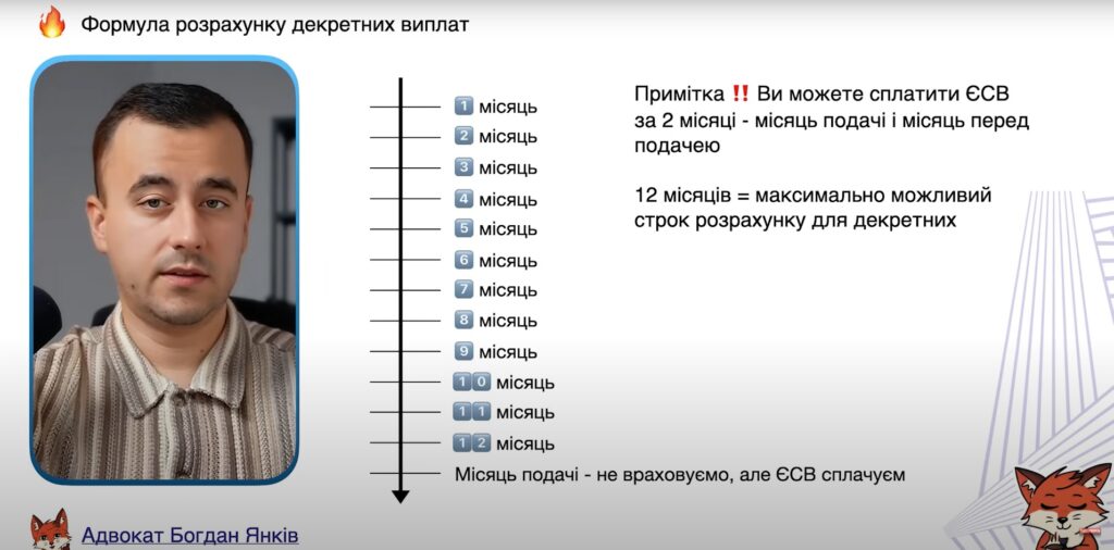 Формула розрахунку декретних виплат
