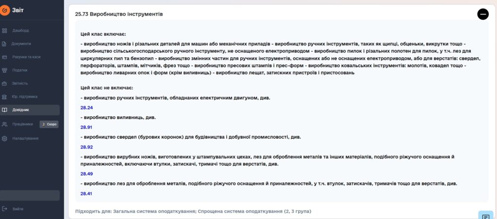 Перевірка чи відповідає КВЕД групі ФОП