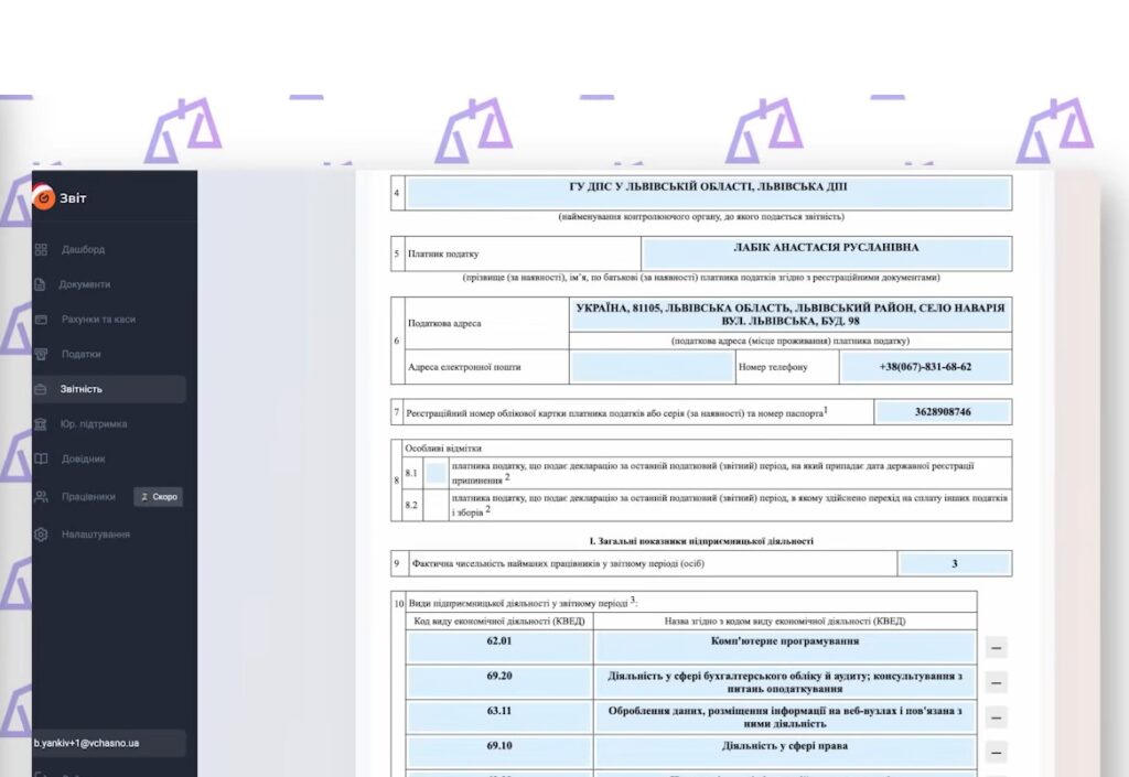Як подати звіт ФОП 2 група за 2025: покрокова інструкція для підприємців 7 Заповнюємо звіт (повна форма) - працівники