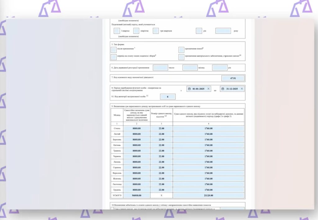 Як подати річну декларацію ФОП 3 групи за 2025 рік: детальний гайд із заповнення 7 Як заповнювати Додаток по ЄСВ у ФОП 3 групи