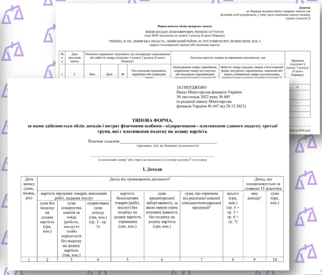 Бланки документів для ФОП 3 групи з ПДВ 